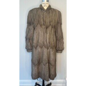 Vintage long Brown/Gray Squirrel fur coat jacket Small -mob wife fashion